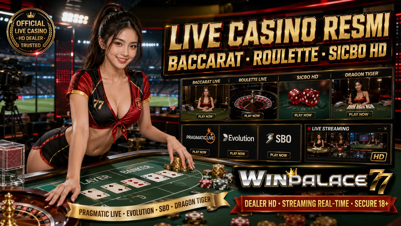 WinPalace77 - Live Casino WinPalace77 - Baccarat, Roulette, Sicbo Dealer HD